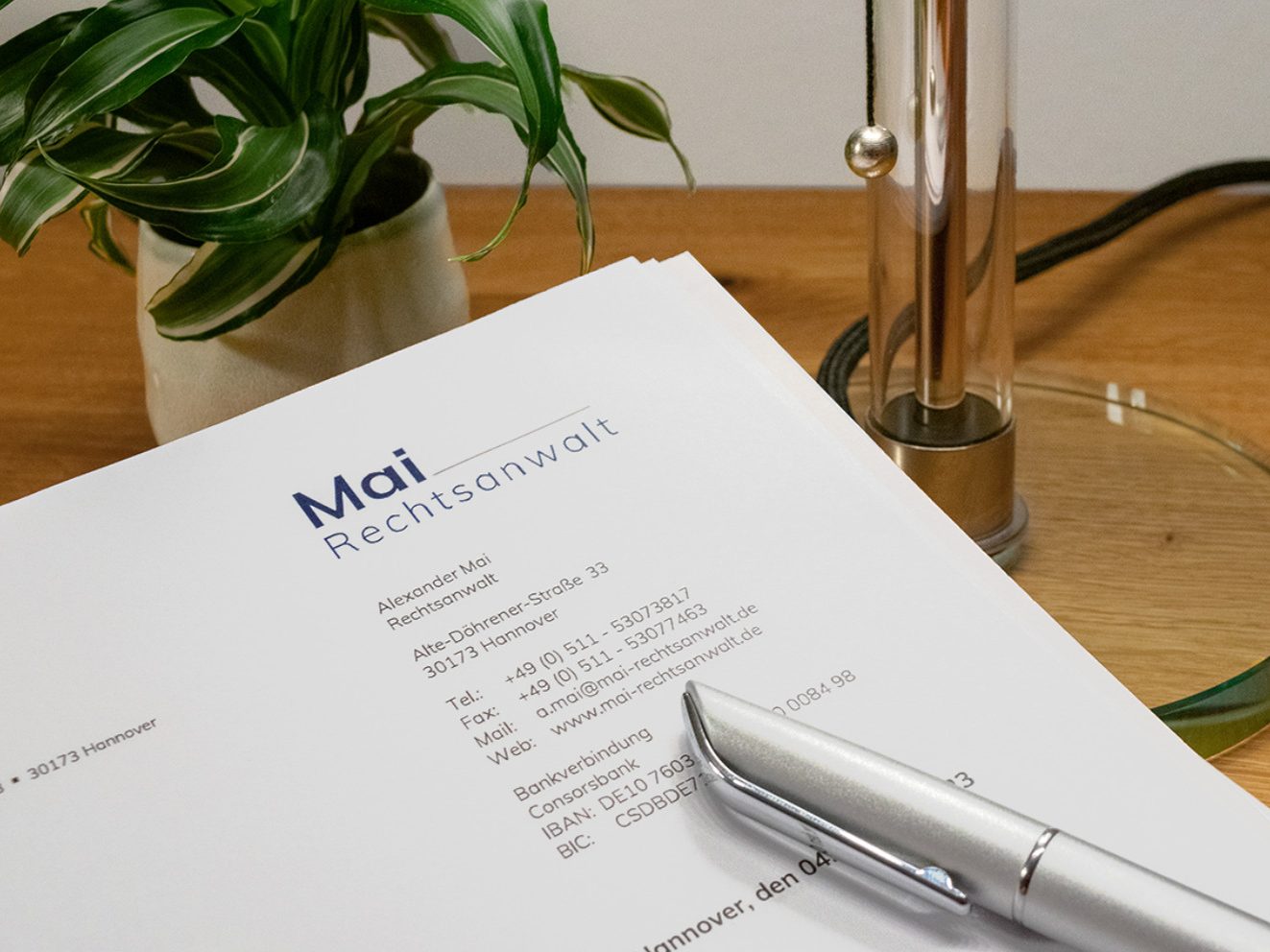 Briefkopf der Kanzlei Mai Rechtsanwalt für Medizinrecht in Hannover